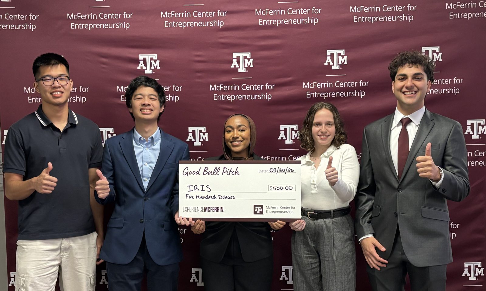 Ali Rad and his team after winning the Good Bull Pitch Competition