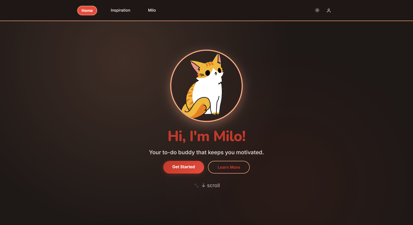 The Milo dashboard showing daily goals and a streak counter